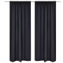 2 dark black curtains with pleats, blackout 135 x 245 cm by vidaXL, Curtains and curtains - Ref: Foro24-130370, Price: 36,92 ...