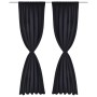 2 dark black curtains with pleats, blackout 135 x 245 cm by vidaXL, Curtains and curtains - Ref: Foro24-130370, Price: 36,92 ...
