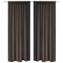 2 cortinas marrones oscuras con jaretas, blackout 135 x 245 cm