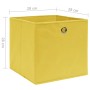 Cajas de almacenaje 10 uds tela no tejida amarillo 28x28x28 cm