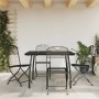 Juego de comedor de jardín 5 pzas malla metálica gris antracita