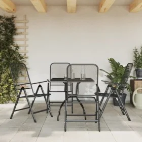 5 Stück anthrazitgraues Metallgeflecht Garten-Esszimmerset von vidaXL, Gartensets - Ref: Foro24-3211818, Preis: 277,99 €, Rab...