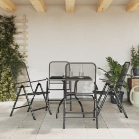 5 Stück anthrazitgraues Metallgeflecht Garten-Esszimmerset von vidaXL, Gartensets - Ref: Foro24-3211818, Preis: 286,73 €, Rab...