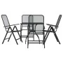 5 Stück anthrazitgraues Metallgeflecht Garten-Esszimmerset von vidaXL, Gartensets - Ref: Foro24-3211818, Preis: 286,17 €, Rab...