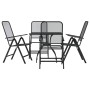 Juego de comedor de jardín 5 pzas malla metálica gris antracita