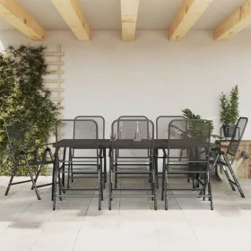 Garten-Esszimmergarnitur 9-teilig anthrazitgraues Metallgeflecht von vidaXL, Gartensets - Ref: Foro24-3211824, Preis: 551,12 ...