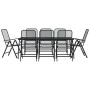 Juego de comedor de jardín 9 pzas malla metálica gris antracita de vidaXL, Conjuntos de jardín - Ref: Foro24-3211824, Precio:...