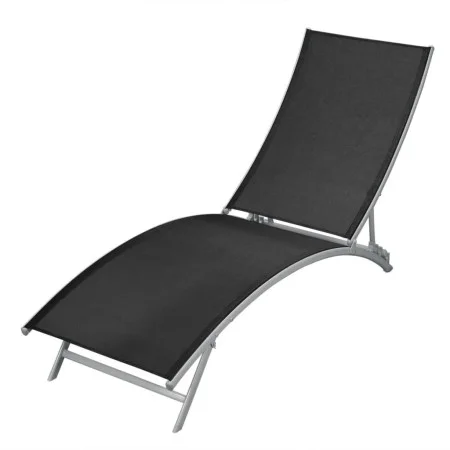 Black steel and textilene sun lounger by vidaXL, Loungers - Ref: Foro24-42866, Price: 100,93 €, Discount: %
