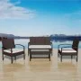 4-piece garden furniture with brown synthetic rattan cushions by vidaXL, Garden sets - Ref: Foro24-42672, Price: 240,46 €, Di...