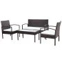4-piece garden furniture with brown synthetic rattan cushions by vidaXL, Garden sets - Ref: Foro24-42672, Price: 240,46 €, Di...