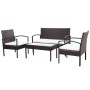 4-teilige Gartenmöbel mit braunen synthetischen Rattankissen von vidaXL, Gartensets - Ref: Foro24-42672, Preis: 213,76 €, Rab...