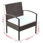 4-piece garden furniture with brown synthetic rattan cushions by vidaXL, Garden sets - Ref: Foro24-42672, Price: 240,46 €, Di...