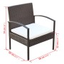 4-teilige Gartenmöbel mit braunen synthetischen Rattankissen von vidaXL, Gartensets - Ref: Foro24-42672, Preis: 213,76 €, Rab...