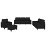 Sofa set with cushions 4 pieces black fabric by , Sofas - Ref: Foro24-3201440, Price: 724,28 €, Discount: %