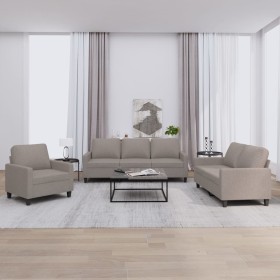 Sofa set with cushions 3 pieces taupe gray fabric by , Sofas - Ref: Foro24-3201435, Price: 655,22 €, Discount: %