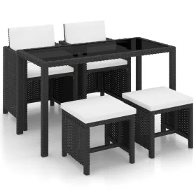 5-piece garden dining set with black synthetic rattan cushions by vidaXL, Garden sets - Ref: Foro24-42521, Price: 310,72 €, D...