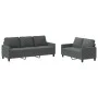 Sofa set with cushions 2 pieces dark gray fabric by , Sofas - Ref: Foro24-3201461, Price: 508,99 €, Discount: %