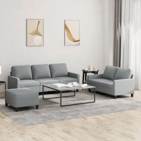 Juego de sofás con cojines 3 piezas tela gris claro de , Sofás - Ref: Foro24-3201468, Precio: 507,64 €, Descuento: %