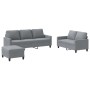 Sofa set with cushions 3 pieces light gray fabric by , Sofas - Ref: Foro24-3201468, Price: 515,92 €, Discount: %