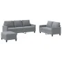 Sofagarnitur mit Kissen 3-teilig aus hellgrauem Stoff von , Sofas - Ref: Foro24-3201468, Preis: 507,64 €, Rabatt: %