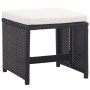 Set comedor de jardín 5 piezas y cojines ratán sintético negro de vidaXL, Conjuntos de jardín - Ref: Foro24-42521, Precio: 31...