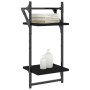 Wall shelves 2 levels with bars 2 pcs black 30x25x65 cm by , Shelves and shelves - Ref: Foro24-836253, Price: 23,21 €, Discou...