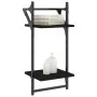 Wall shelves 2 levels with bars 2 pcs black 30x25x65 cm by , Shelves and shelves - Ref: Foro24-836253, Price: 22,92 €, Discou...