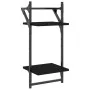 Wall shelves 2 levels with bars 2 pcs black 30x25x65 cm by , Shelves and shelves - Ref: Foro24-836253, Price: 22,92 €, Discou...