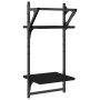 Wall shelves 2 levels with bars 2 pcs black 30x25x65 cm by , Shelves and shelves - Ref: Foro24-836253, Price: 23,21 €, Discou...