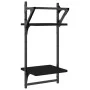 Wall shelves 2 levels with bars 2 pcs black 30x25x65 cm by , Shelves and shelves - Ref: Foro24-836253, Price: 22,92 €, Discou...