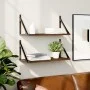 Estantes pared 2uds madera ingeniería roble marrón 60x25x25,5cm de , Estantes y estanterías - Ref: Foro24-836337, Precio: 33,...