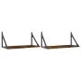 Wall shelf 2 units engineered wood smoked oak 60x25x25.5cm by , Shelves and shelves - Ref: Foro24-836335, Price: 32,80 €, Dis...
