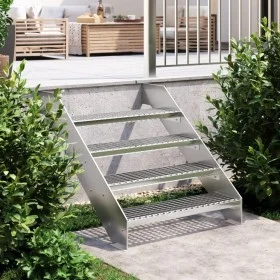 Galvanized steel grating step 80x24x7 cm by , Stair mats - Ref: Foro24-155684, Price: 47,65 €, Discount: %