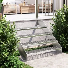 Galvanized steel grating step 100x24x7 cm by , Stair mats - Ref: Foro24-155686, Price: 53,23 €, Discount: %