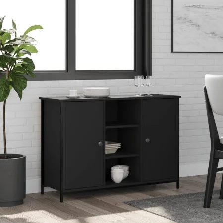 Black engineered wood sideboard 100x35x70 cm by , Sideboards - Ref: Foro24-835514, Price: 93,61 €, Discount: %