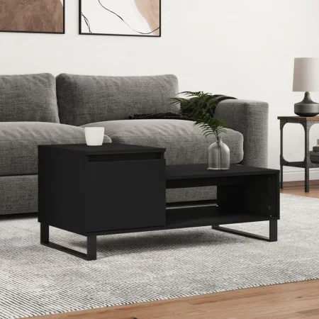 Mesa de centro madera contrachapada negro 100x50x45 cm de , Mesas de centro - Ref: Foro24-830837, Precio: 50,78 €, Descuento: %