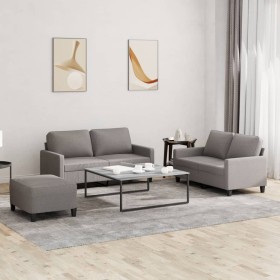 Sofa set with cushions 3 pieces taupe gray fabric by , Sofas - Ref: Foro24-3201459, Price: 440,23 €, Discount: %