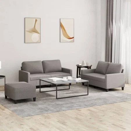 Juego de sofás con cojines 3 piezas tela gris taupe de , Sofás - Ref: Foro24-3201459, Precio: 433,53 €, Descuento: %