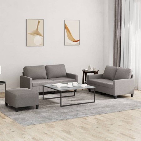 Sofagarnitur mit Kissen, 3-teilig, taupegrauer Stoff von , Sofas - Ref: Foro24-3201459, Preis: 440,23 €, Rabatt: %