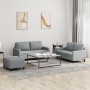 Sofa set with cushions 3 pieces light gray fabric by , Sofas - Ref: Foro24-3201452, Price: 459,86 €, Discount: %