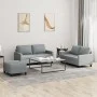 Sofa set with cushions 3 pieces light gray fabric by , Sofas - Ref: Foro24-3201452, Price: 453,59 €, Discount: %