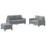 Sofa set with cushions 3 pieces light gray fabric by , Sofas - Ref: Foro24-3201452, Price: 459,86 €, Discount: %