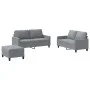 Sofa set with cushions 3 pieces light gray fabric by , Sofas - Ref: Foro24-3201452, Price: 453,59 €, Discount: %