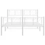 Metal bed frame with headboard and white footboard 120x190 cm by , Beds and slatted bases - Ref: Foro24-372243, Price: 88,46 ...