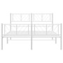 Metallbettgestell mit Kopfteil und weißem Fußteil 120x190 cm von , Betten und Lattenroste - Ref: Foro24-372243, Preis: 90,25 ...
