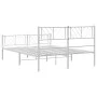 Metal bed frame with headboard and white footboard 120x190 cm by , Beds and slatted bases - Ref: Foro24-372243, Price: 88,46 ...