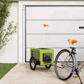 Pet Bicycle Trailer Iron Oxford Cloth Green Black by , pet strollers - Ref: Foro24-93920, Price: 94,43 €, Discount: %