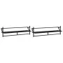 Estantes de pared con barras 2 unidades negro 100x25x30 cm de , Estantes y estanterías - Ref: Foro24-836248, Precio: 33,28 €,...