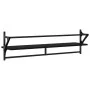 Estantes de pared con barras 2 unidades negro 100x25x30 cm de , Estantes y estanterías - Ref: Foro24-836248, Precio: 33,28 €,...