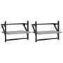 Wall shelves with bars 2 pcs Sonoma gray 40x25x30 cm by , Shelves and shelves - Ref: Foro24-836241, Price: 21,85 €, Discount: %